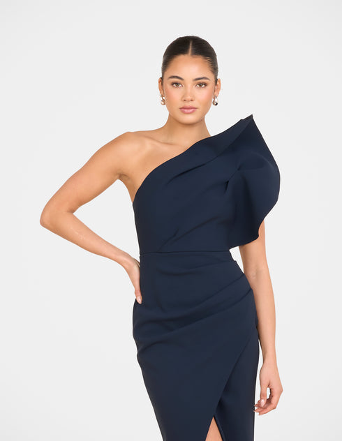 Elise Asymmetric Midi Dress